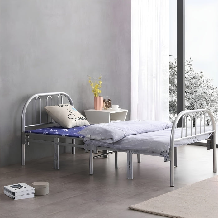 SULSHA Folding Single Bed 190×90cm – Heavy-Duty Steel Frame, Tool-Free | UAE