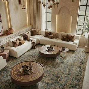 Morayn Arabic Majlis Sofa - modern low-profile design with fabric upholstery