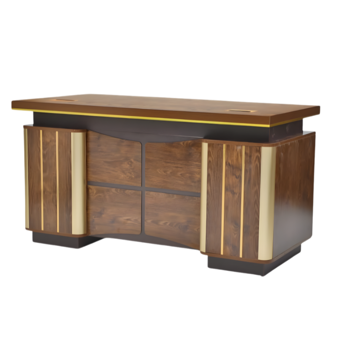 Premium Solid Wood Executive Office Desk 140 cm – Contemporary Luxury Writing Table for Professional Workspaces