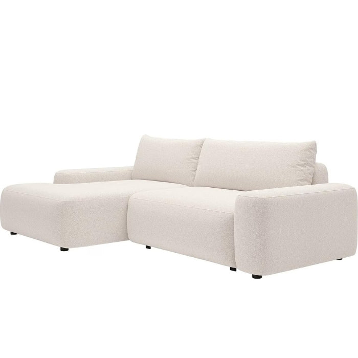 SULSHA 2-Seater Corner Sofa (Left) – Vente-Unique DAVISO Compact L-Shaped Couch, Modern Living Room Furniture, Space-Saving Sectional Sofa for Small Apartments, Contemporary Fabric Sofa