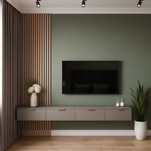 SULSHA fluted TV wall unit front view – buy TV unit online UAE