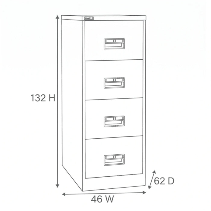 SULSHA 4 Drawer Metal Filing Cabinet
