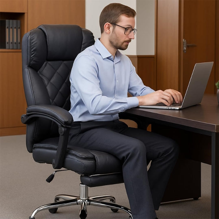 SULSHA Black Gaming Chair & Executive Office Chair | Adjustable Ergonomic Computer Chair with Headrest, Lumbar Support, Swivel Wheels for Home & Office