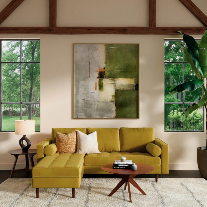 Geo 84" Wide Reversible Sofa and Chaise – Modern L-Shaped Sectional Couch with Reversible Chaise for Living Room