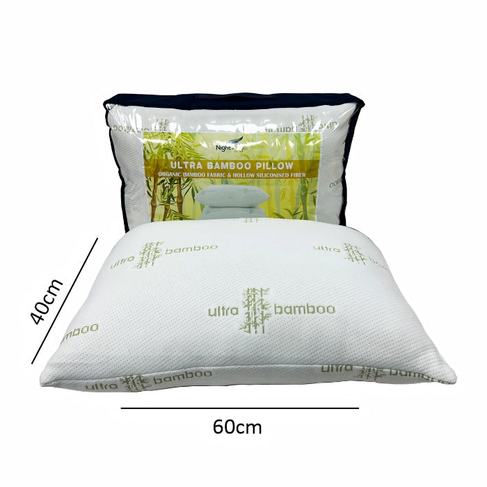 SULSHA Bamboo Organic Medium Soft Pillow Set – 2 Pieces | Breathable Cooling Hypoallergenic Sleep Pillows