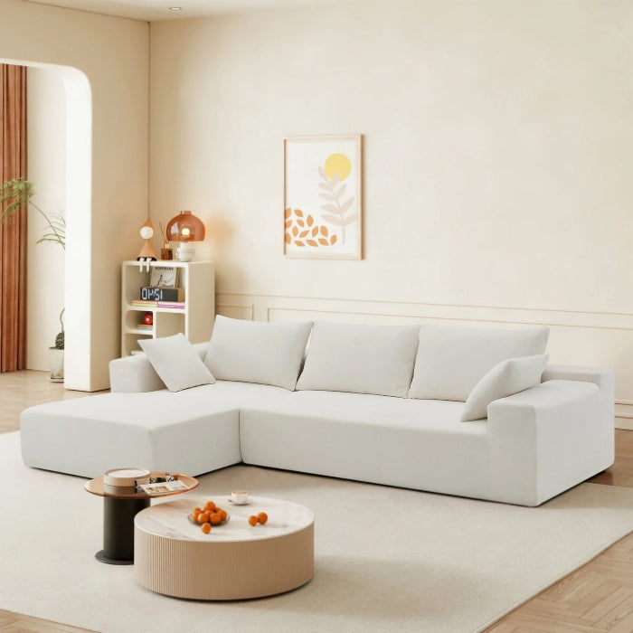SULSHA L-Shaped Modular Sofa – Modern Corner Sectional Couch, Luxury Living Room Furniture, Comfortable Deep Seating Fabric Sofa Set for Home & Apartment