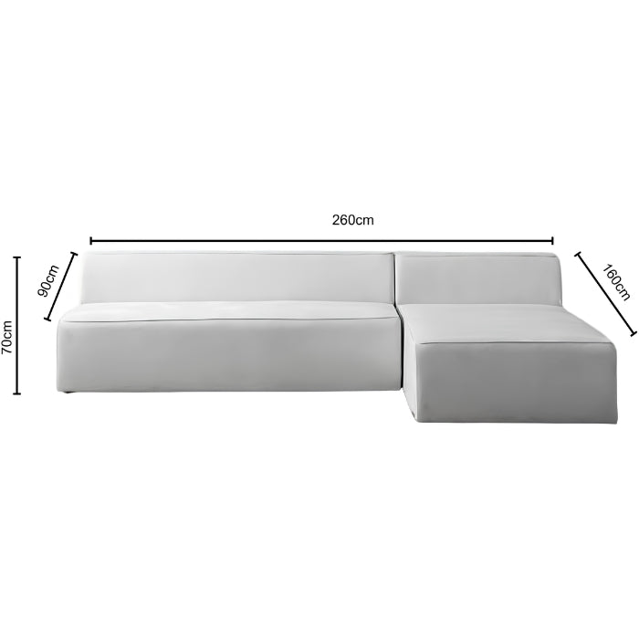 SULSHA Modern L-Shaped Velvet Sectional Sofa with Right-Facing Chaise – Space-Saving Convertible Couch, Light Grey Upholstered Modular Sofa for Living Room & Apartment