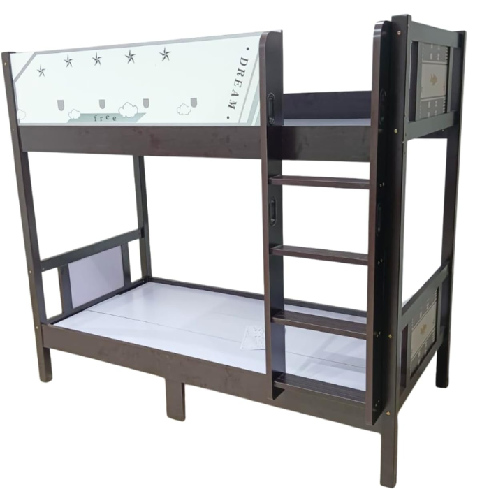 SULSHA Modern Wooden Bunk Bed for Kids & Teens – Twin Size (L190 x W90 x H180 cm) with Ladder & Safety Guardrails, Space-Saving Sturdy Bed Frame for Bedroom