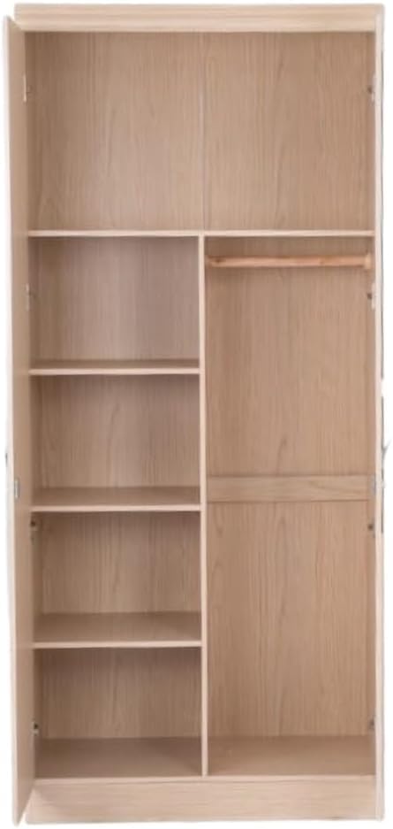SULSHA 2-Door Wooden Wardrobe with Mirror – Light Oak Bedroom Cabinet | UAE