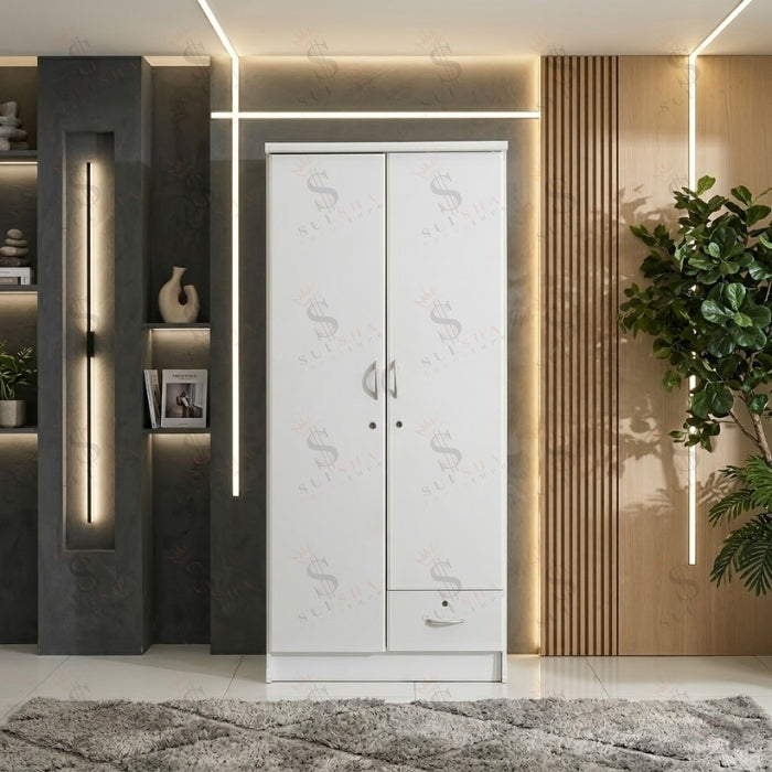 SULSHA 2 door wardrobe with lockable drawer UAE – bedroom cupboard Abu Dhabi
