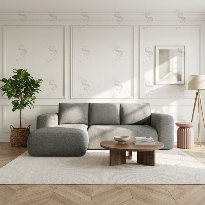 SULSHA boucle sectional sofa with chaise UAE – luxury corner sofa Abu Dhabi