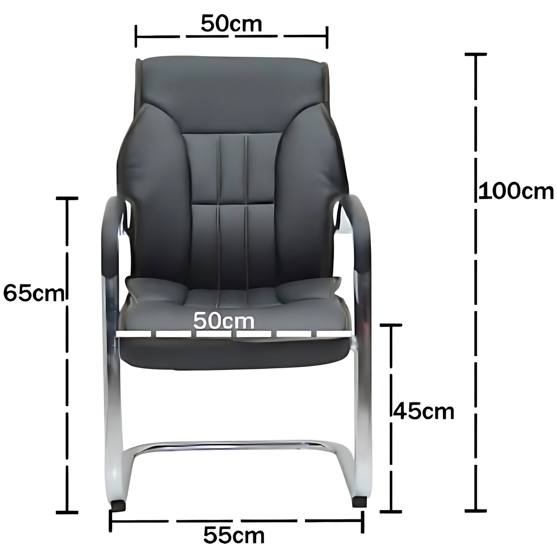 SULSHA Modern Office Visitor Chair – High Quality Leather, Ergonomic Comfortable Design with Free Installation