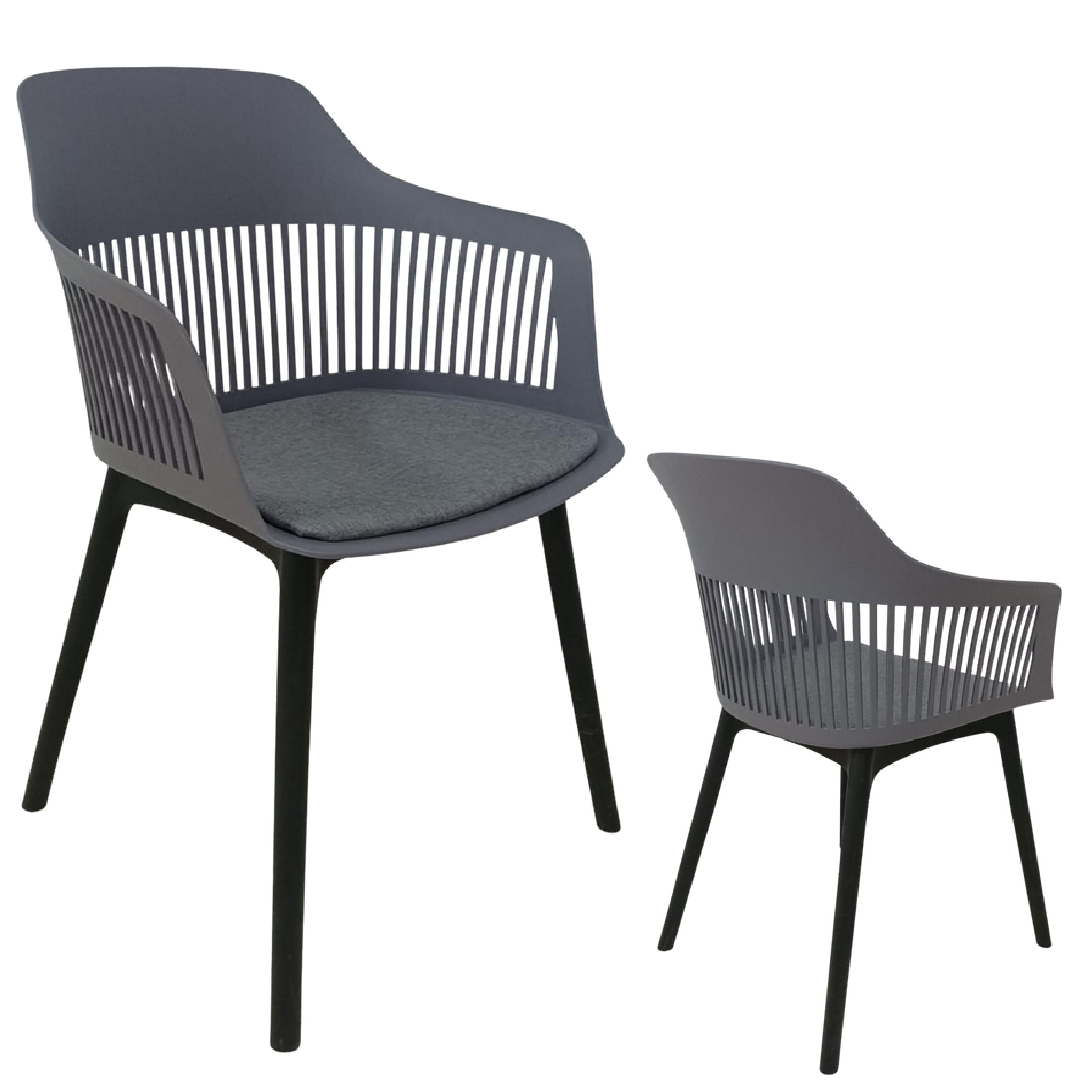 Modern Black Plastic Armchair with Cushion – Stylish Dining Chair, Ergonomic Office Guest Chair, Durable Accent Chair for Home & Office