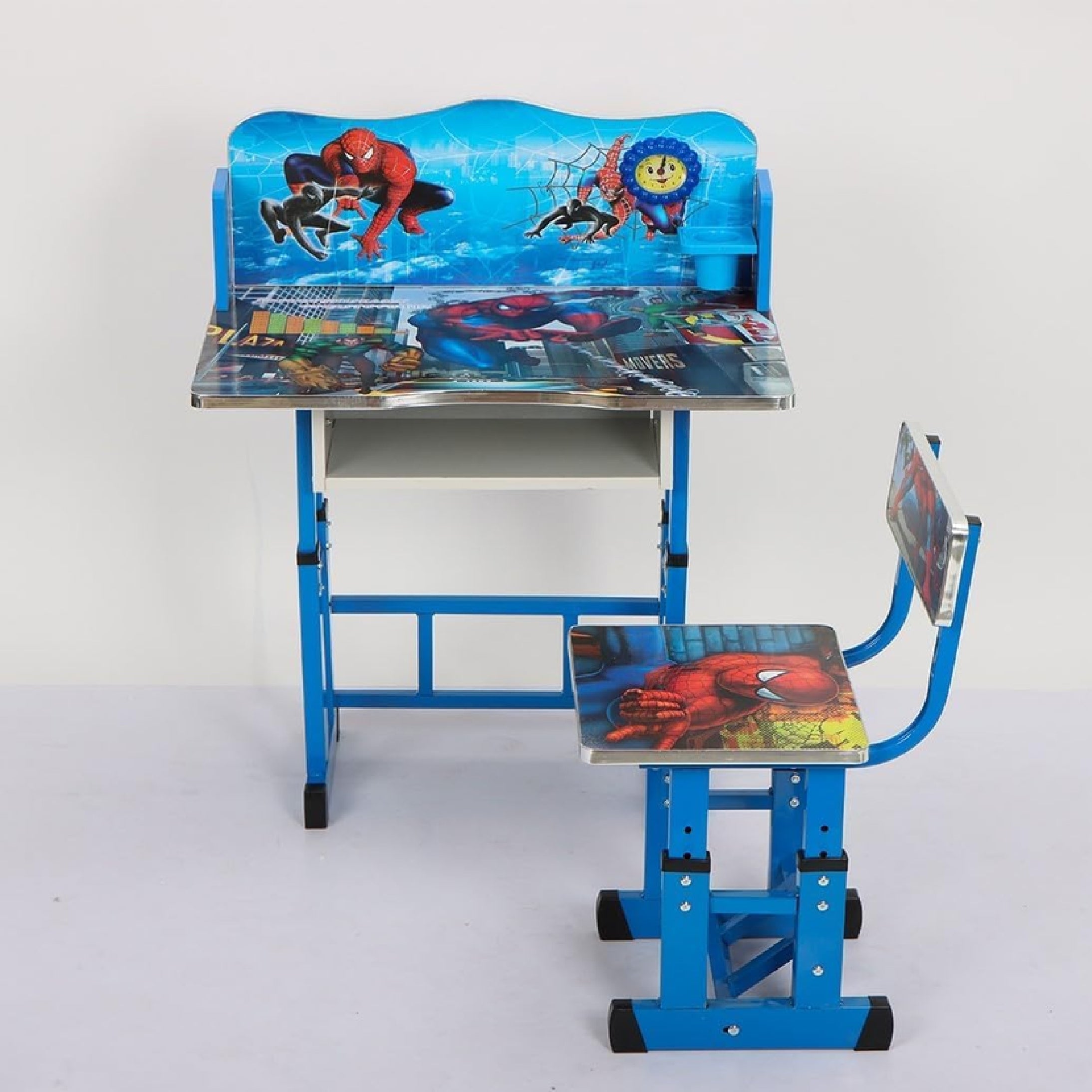 SULSHA Adjustable Kids Study Desk and Chair Set ST39 – Spider-Man Design | Ergonomic Children’s Educational Study Table and Chair with Bookshelf & Storage for Learning and Comfort