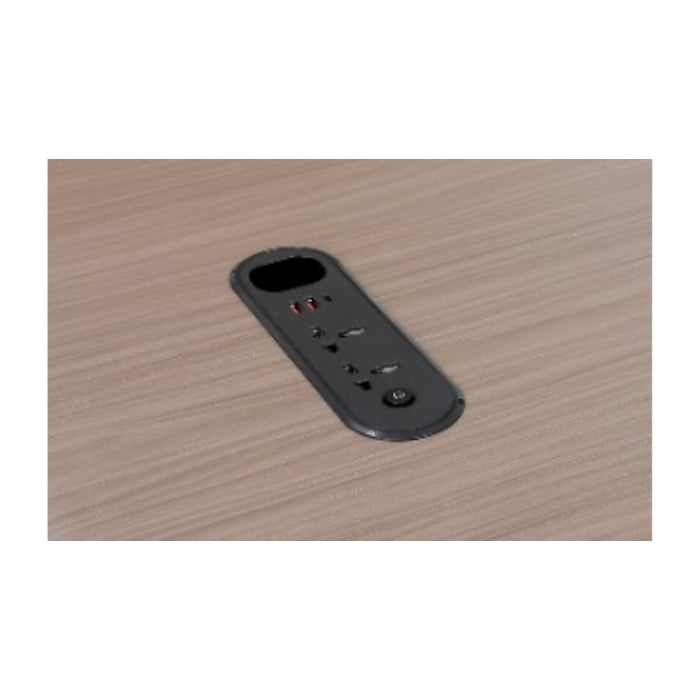 SULSHA Office Table Executive modern L shape Table (L 1.8M) With Smart Universal Extension Board 4 Power Socket + 2 Usb Plug 1 Type C