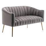 SULSHA 2 seater velvet sofa grey – modern loveseat Abu Dhabi
