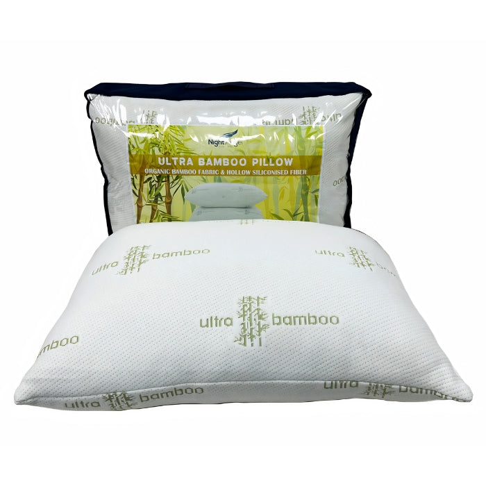 SULSHA Bamboo Organic Medium Soft Pillow Set – 2 Pieces | Breathable Cooling Hypoallergenic Sleep Pillows