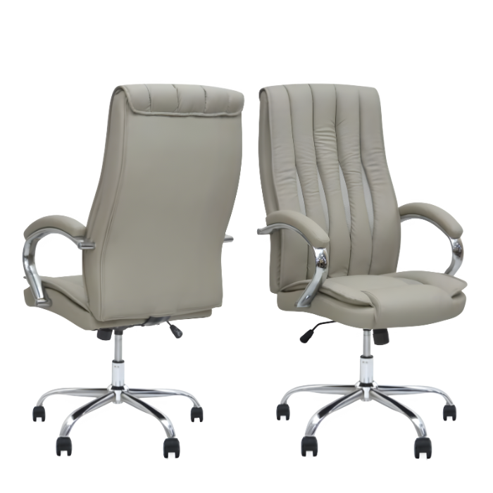 SULSHA High Back Executive Office Chair – Premium Ergonomic Swivel Chair with Chrome Base & Padded Armrests, Adjustable Height Leatherette Computer Chair for Home & Office Comfort