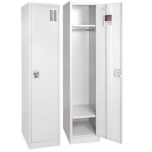 Steel storage locker H183xD45xW40 cm with ventilation panel and name tag holder