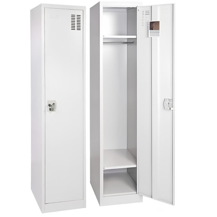 Steel storage locker H183xD45xW40 cm with ventilation panel and name tag holder