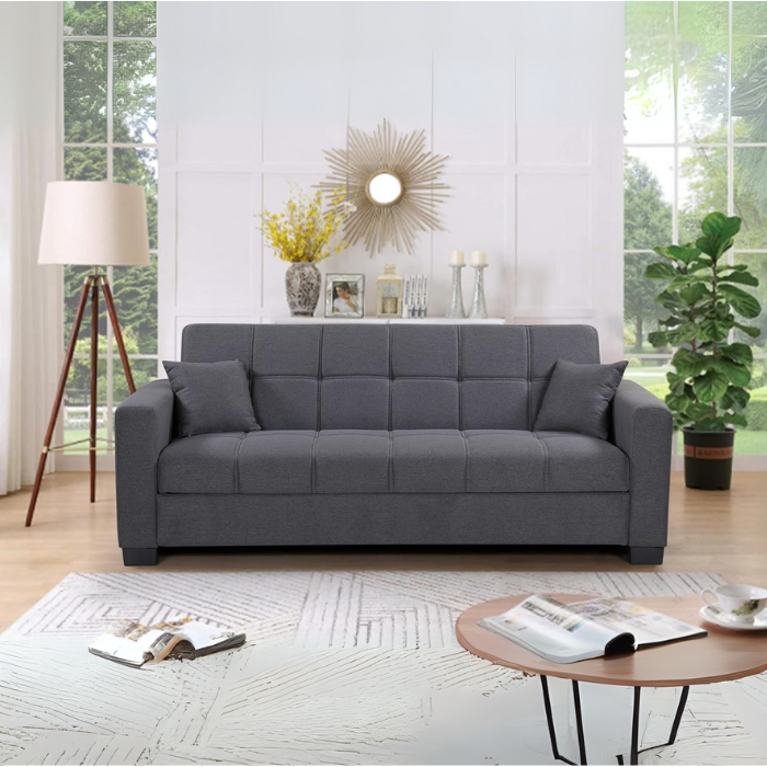 Modern Fabric Sofa Cum Bed – 3 Seater Convertible Sofa Bed for Living Room | Space-Saving Sleeper Sofa, Comfortable Couch with Modern Design