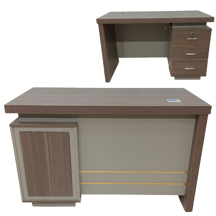 SULSHA 120cm Modern Executive Office Desk with Lockable Drawers a Wooden Study Table for Home & Office, Durable Computer Desk with Cable Management, Elegant Design Workstation