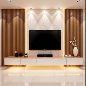 SULSHA floating TV console wall unit side view – buy TV unit online UAE