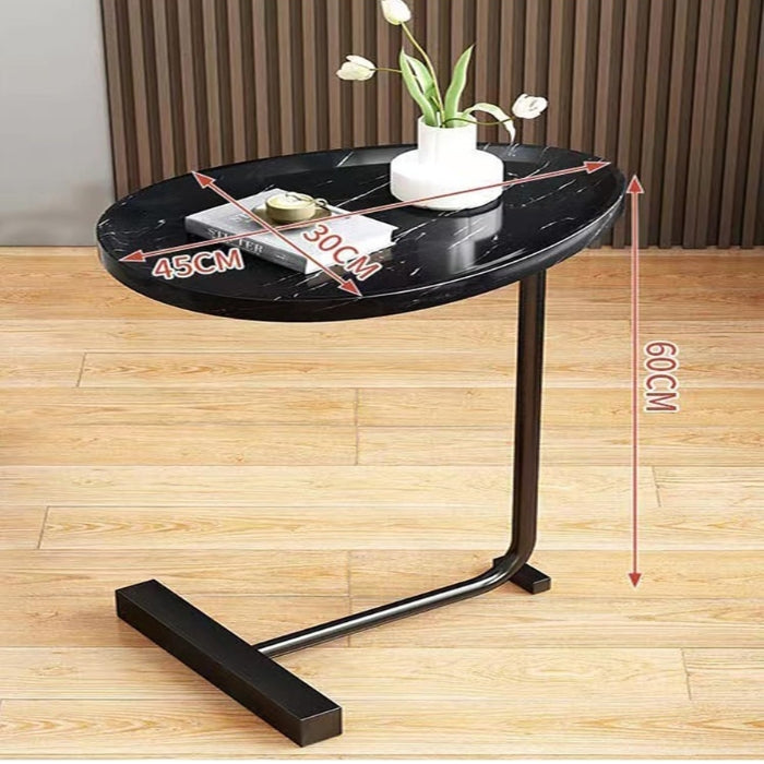 SULSHA industrial C-shape couch table front view – buy side table online UAE