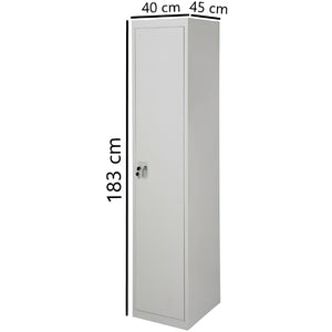 Grey single door employee locker with built-in lock