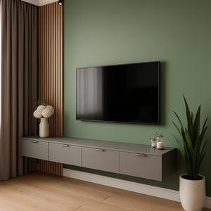 SULSHA modern fluted TV console side view – living room TV unit Dubai UAE