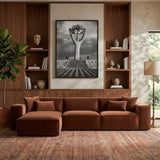 Greylan 3 seater velvet sectional sofa side view