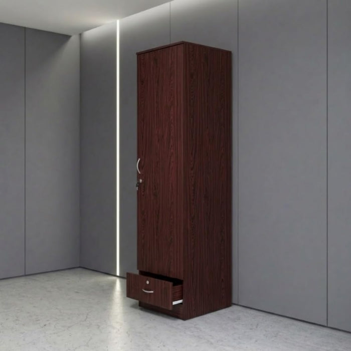 Coen single door wardrobe mahogany finish bedroom furniture