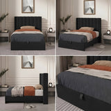 SULSHA upholstered platform bed headboard detail – luxury bedroom furniture UAE