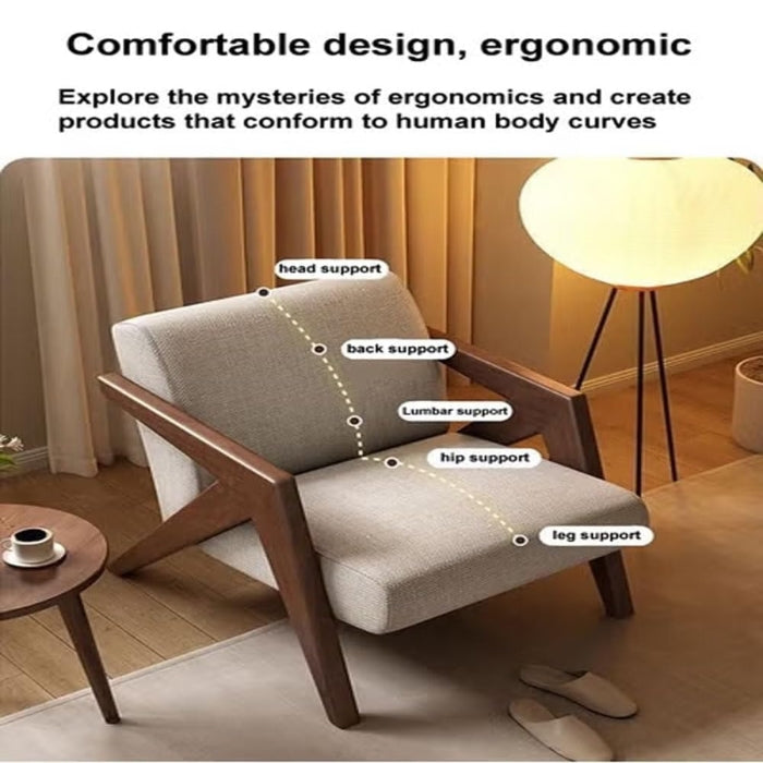 SULSHA solid wood leisure armchair full view – buy lounge chair online UAE