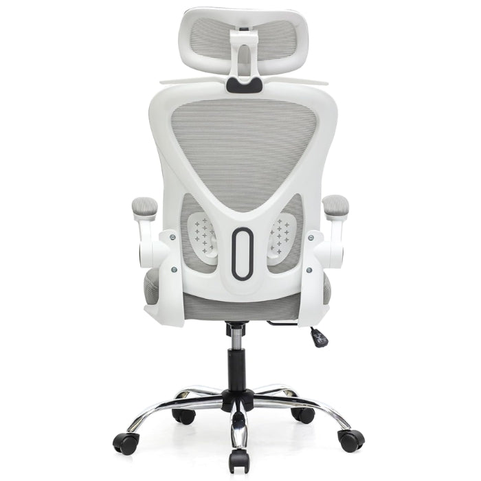 SULSHA grey white swivel mesh chair back view – buy office chair online Abu Dhabi