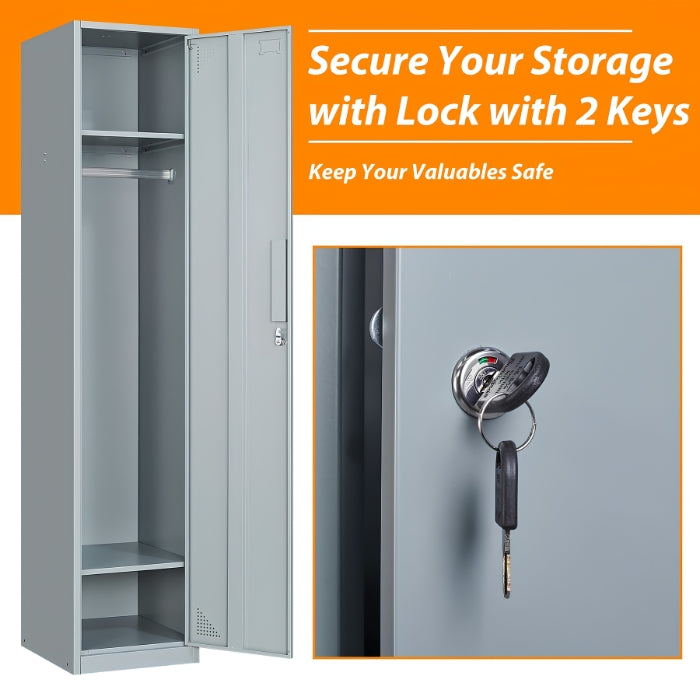 SULSHA grey metal locker with single lockable door for home and office