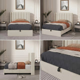 SULSHA wingback headboard bed grey – buy upholstered bed online UAE