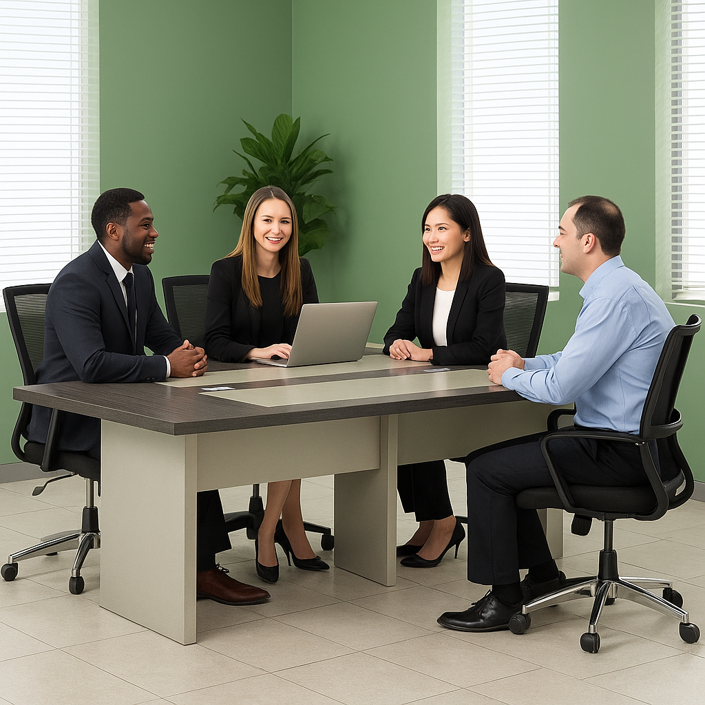 SULSHA Modern Meeting Table (L300 x W120 x H75 cm) – Large Conference Room Table, Office Boardroom Furniture, Executive Workspace Desk