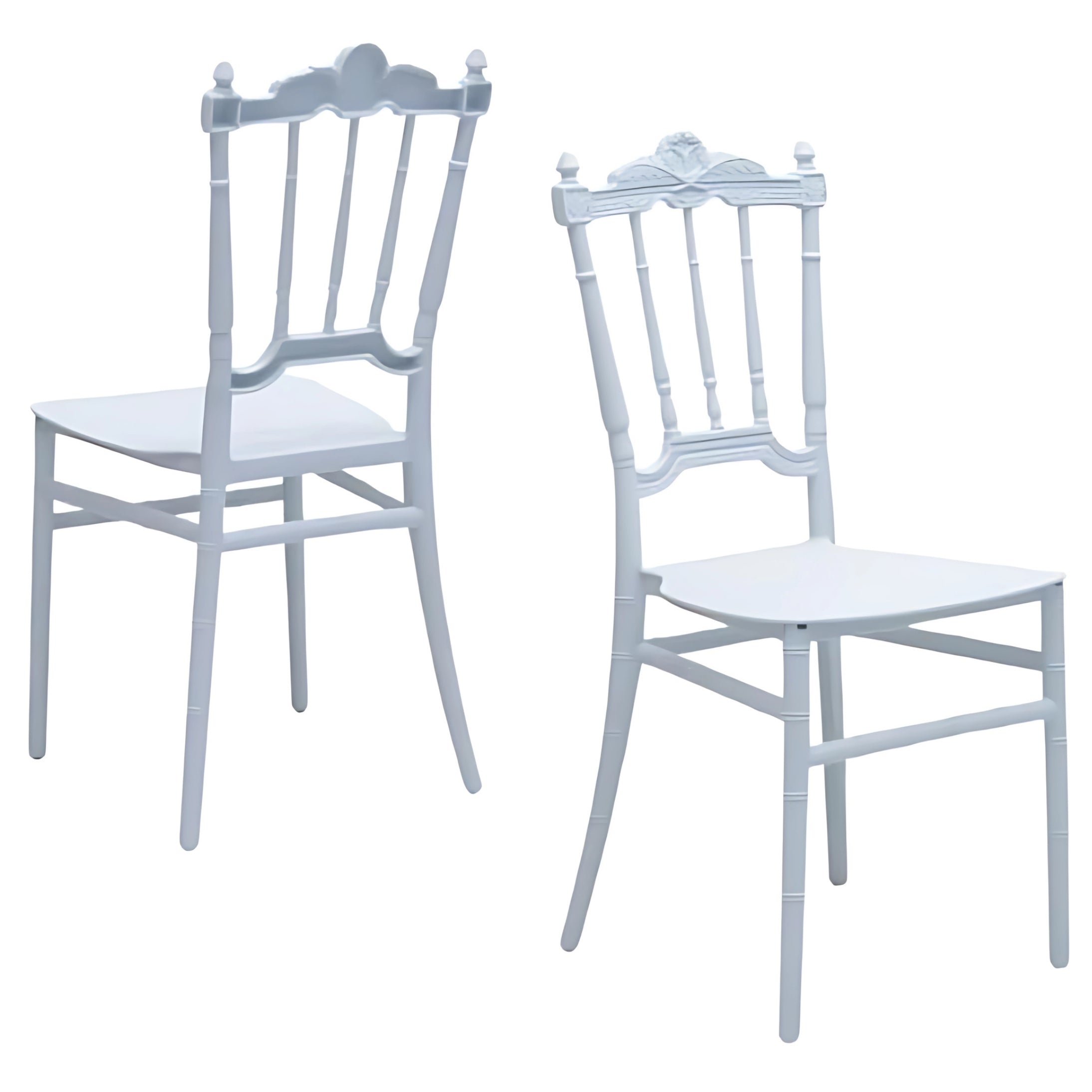 SULSHA Portable Chairs Flower Back Silla Chair White Plastic Chair for Wedding Event Party |Dining chair |Banquet Chair
