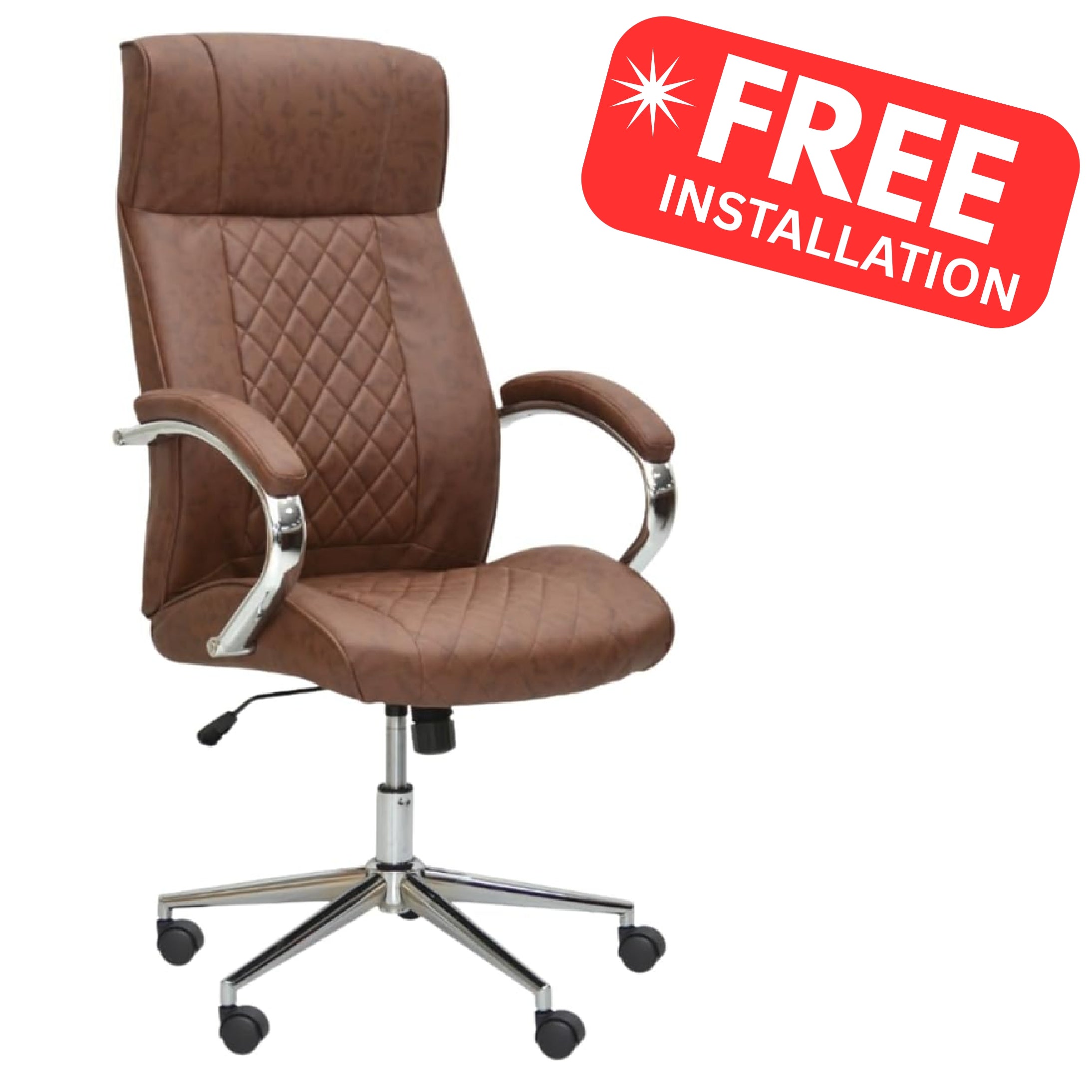 SULSHA Executive Office Chair – High Back Ergonomic PU Leather Swivel Chair with Armrest, Adjustable Height & Wheels – Boss Computer Chair for Home & Office