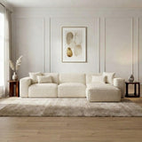 L Shape Sofa – Stylish Modern Sectional Corner Sofa Couch with Soft Fabric Upholstery, Spacious Seating Design