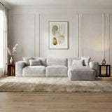 L Shape Sofa – Stylish Modern Sectional Corner Sofa Couch with Soft Fabric Upholstery, Spacious Seating Design