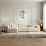 L Shape Sofa – Stylish Modern Sectional Corner Sofa Couch with Soft Fabric Upholstery, Spacious Seating Design