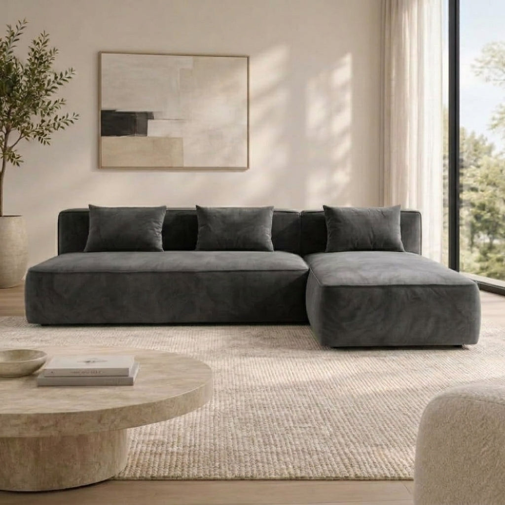 Comfortable Velvet L-Shape Sofa,2-Piece Set – Modern & Stylish Corner Sofa for Living Room