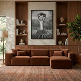 SULSHA Greylan Corner L-Shape Sofa | 3 Seater Velvet Sectional Sofa for Living Room | Buy Online UAE – Abu Dhabi