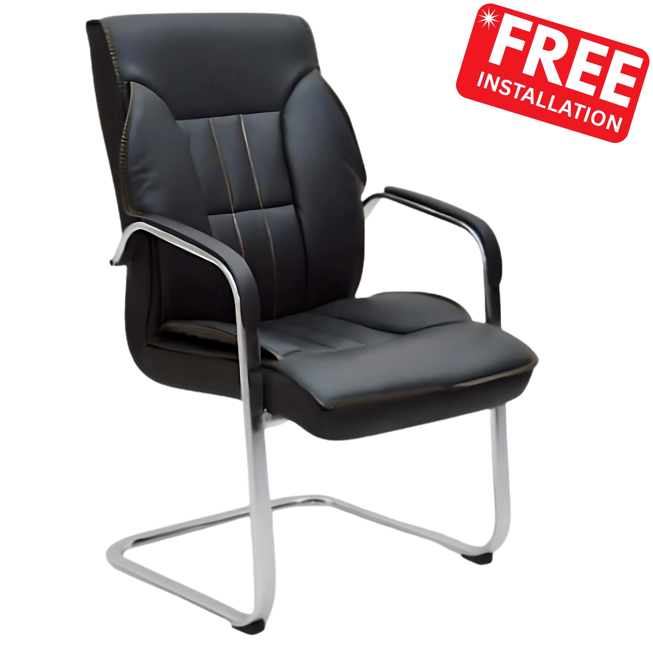 SULSHA Modern Office Visitor Chair – High Quality Leather, Ergonomic Comfortable Design with Free Installation