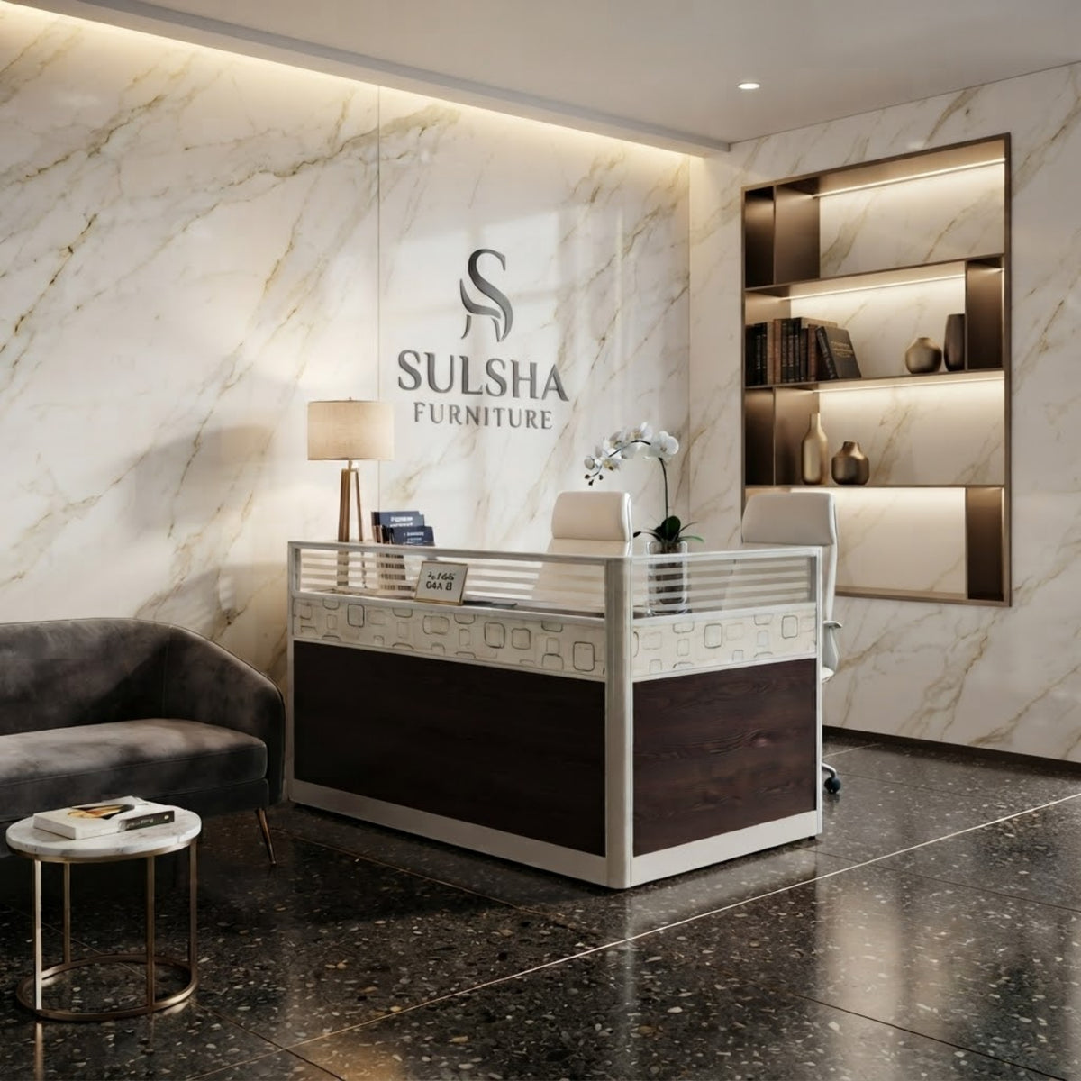 SULSHA Reception Table 100cm | Office Counter Desk | UAE