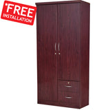 SULSHA 2 door wardrobe open view – bedroom cupboard free delivery UAE