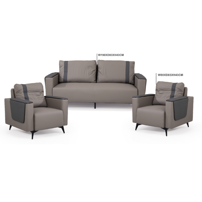 SULSHA Leather Unique Sofa Set (2+1+1)