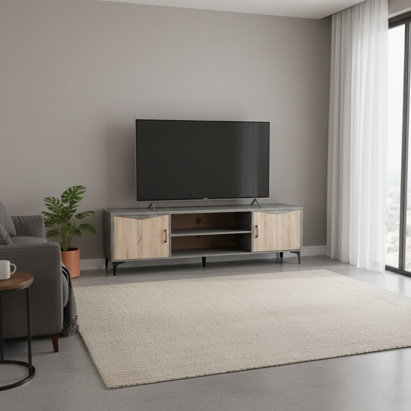 SULSHA Modern TV Cabinet, Simple TV Cabinet Stand, Modern TV Table for TV, Small Apartment Mini Floor Cabinet, Cabinet for Living Room